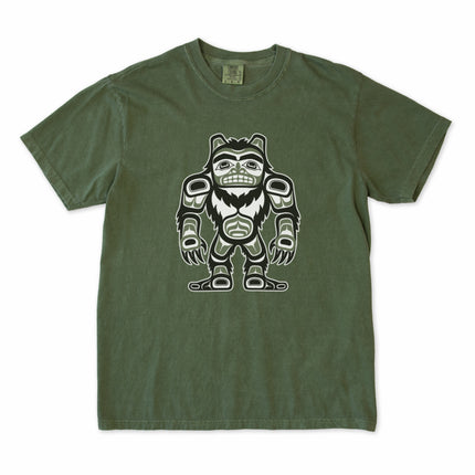 Haida Sasquatch Bigfoot t-shirt design in Pacific Northwest indigenous style art print.