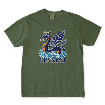 Tiamat Dragon T-Shirt | Crowned Sea Serpent Mythology Graphic Tee Shirt