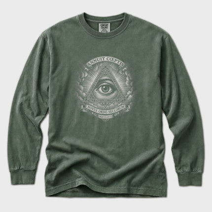 Eye of Providence T-Shirt | Great Seal Pyramid Graphic Long Sleeve Tee