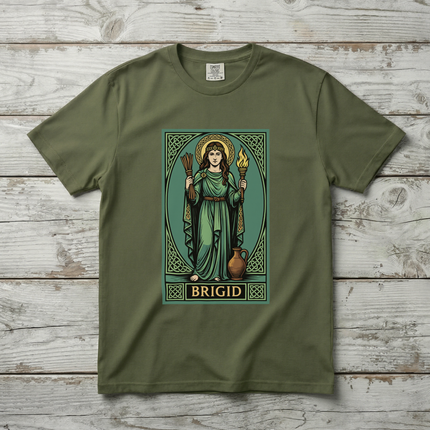 Brigid Celtic Goddess T-Shirt | Irish Mythology Fire & Knotwork Unisex Tee | V2