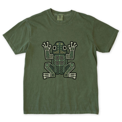 Ancient Mayan Frog Geometric Symbol T-Shirt | Tribal Art Tee | Comfort Colors