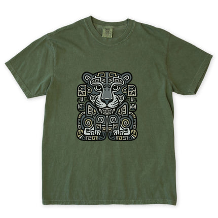 Mayan Jaguar T-Shirt | Ancient Mesoamerican Tribal Art Graphic Tee Shirt