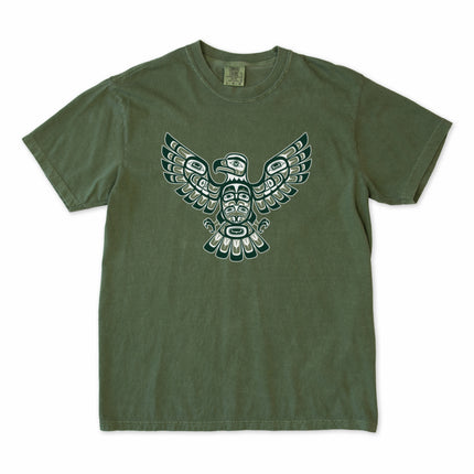 Haida Eagle formline art graphic t-shirt featuring indigenous Northwest Coast design.