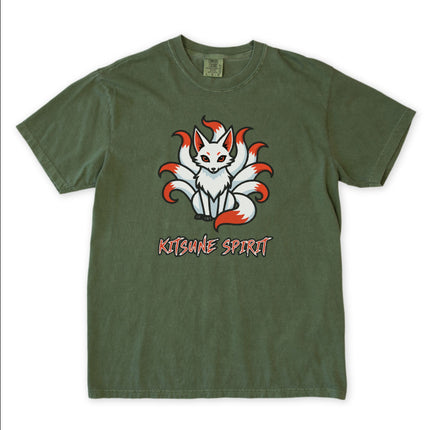 Kitsune Spirit Nine-Tailed Fox T-Shirt | Japanese Mythology Graphic Tee
