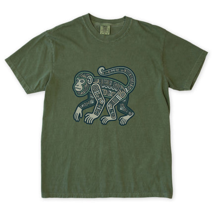 Mayan Monkey T-Shirt | Tribal Geometric Symbol Ancient Art Unisex Tee Shirt