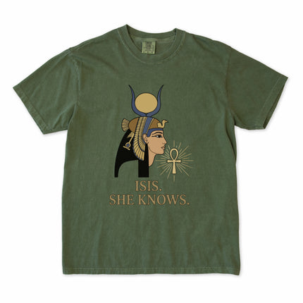 Ancient Egyptian Goddess Isis graphic t-shirt featuring ancient artwork print.