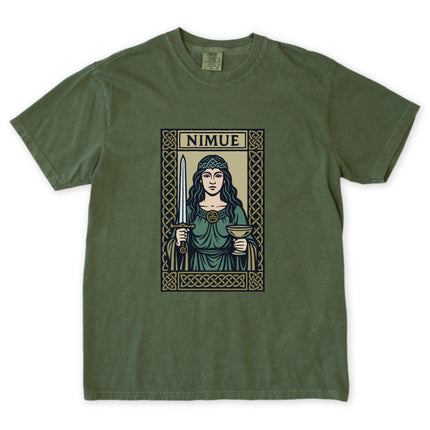 Nimue Lady of the Lake T-Shirt | Arthurian Celtic Sword & Chalice Design Tee