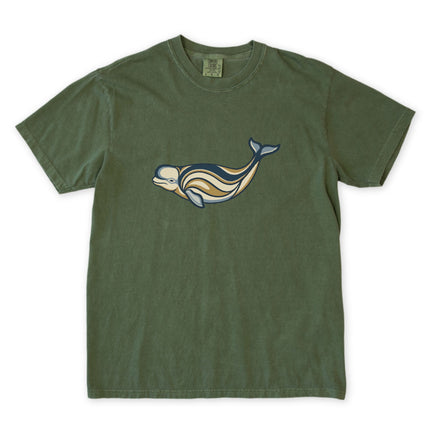 Inuit Inspired Beluga Whale T-Shirt | Indigenous Art Marine Graphic Tee Shirt