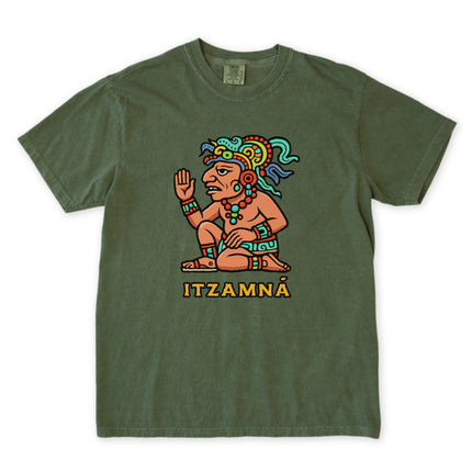 Itzamná Mayan God T-Shirt | Colorful Ancient Mythology Graphic Unisex Tee