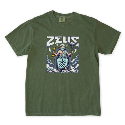 Zeus King of the Gods Greek Mythology T-Shirt Lightning Eagle Graphic Tee | V1
