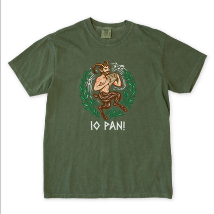 IO PAN T-Shirt | Greek God Mythology Pan Flute Satyr Pagan | Comfort Colors Tee