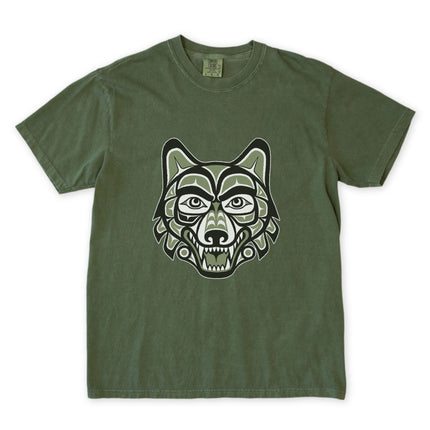 Haida Wolf Head T-Shirt | Indigenous Pacific Northwest Art | Comfort Colors