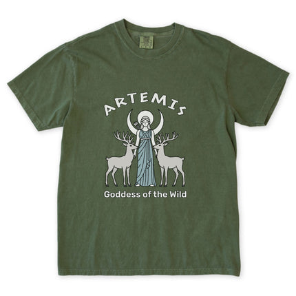 Artemis Goddess of the Wild T-Shirt | Greek Mythology Moon Stag Unisex Tee