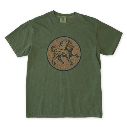 Ancient Mosaic Chimera T-Shirt | Mythological Blue Lion-Goat Unisex Unisex Tee
