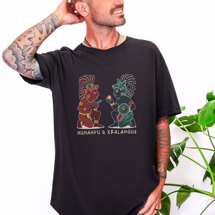 Hunahpu & Xbalanque Mayan Mythology T-Shirt | Popol Vuh Graphic Unisex Tee