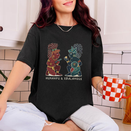 Hunahpu & Xbalanque Mayan Mythology T-Shirt | Popol Vuh Graphic Unisex Tee