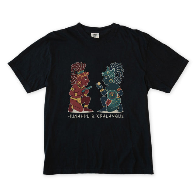 Hunahpu & Xbalanque Mayan Mythology T-Shirt | Popol Vuh Graphic Unisex Tee