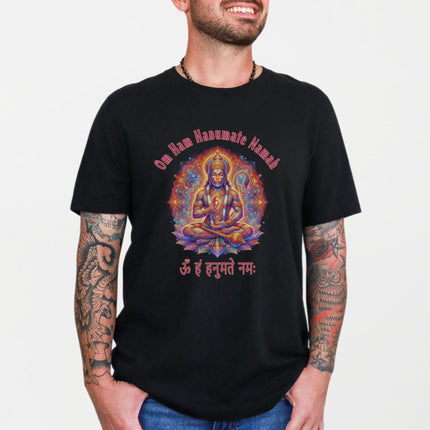 Vibrant Hanuman Mantra T-Shirt | Om Ham Hanumate Namah Hindu God Tee Shirt