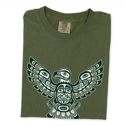 Northwest Coast Haida Eagle formline art graphic tee shirt design.