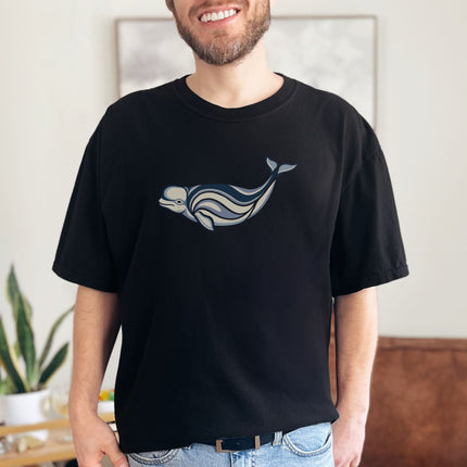 Inuit Inspired Beluga Whale T-Shirt | Indigenous Art Marine Graphic Tee Shirt