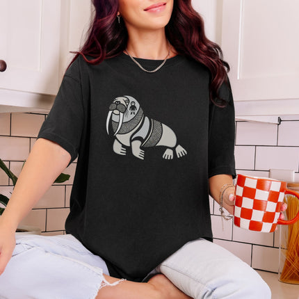 Inuit Walrus Graphic T-Shirt | Arctic Indigenous Symbol Tee | Comfort Colors