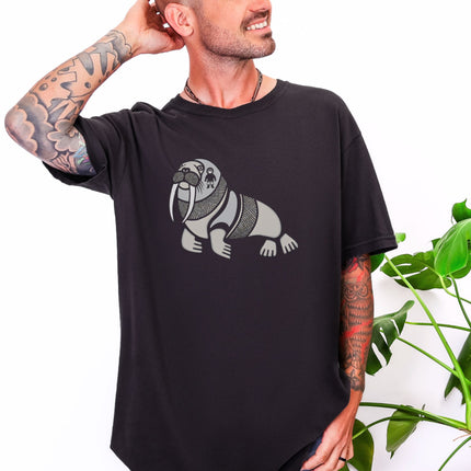 Inuit Walrus Graphic T-Shirt | Arctic Indigenous Symbol Tee | Comfort Colors