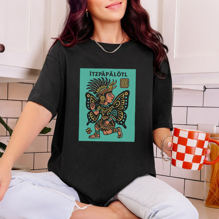 ĪTZPĀPĀLŌTL Aztec Butterfly Goddess T-Shirt | Mesoamerican Mythology Tee