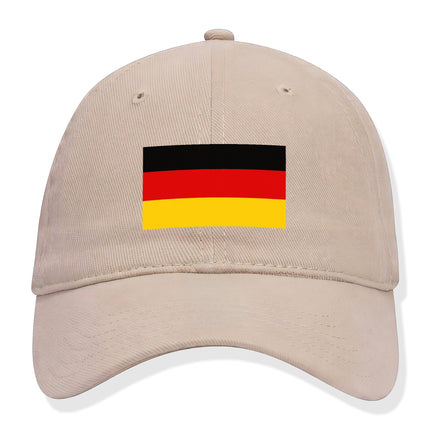 Beige baseball cap featuring the German flag design.