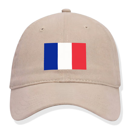 French flag baseball cap featuring the blue, white, and red tricolor design.