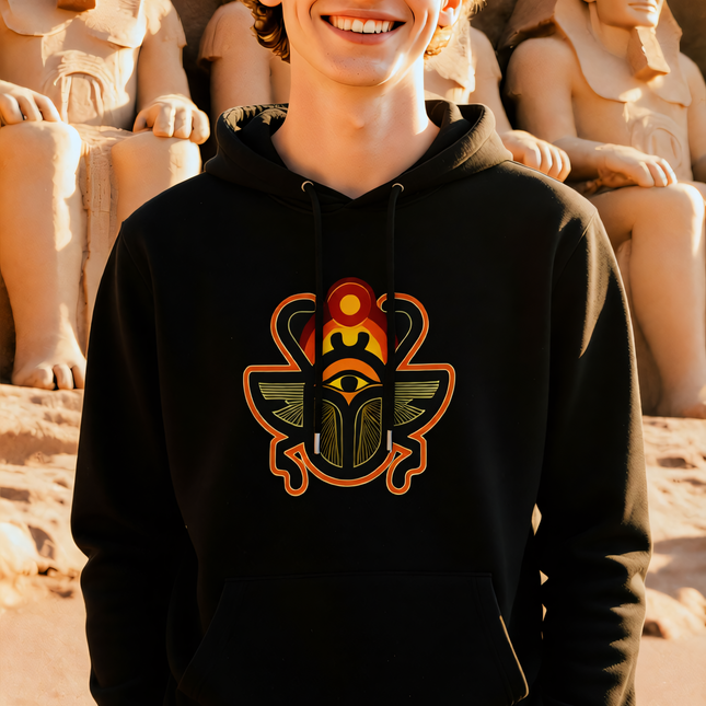 Khepri Scarab Sun Hoodie | Ancient Egyptian Mythology Unisex Pullover V5