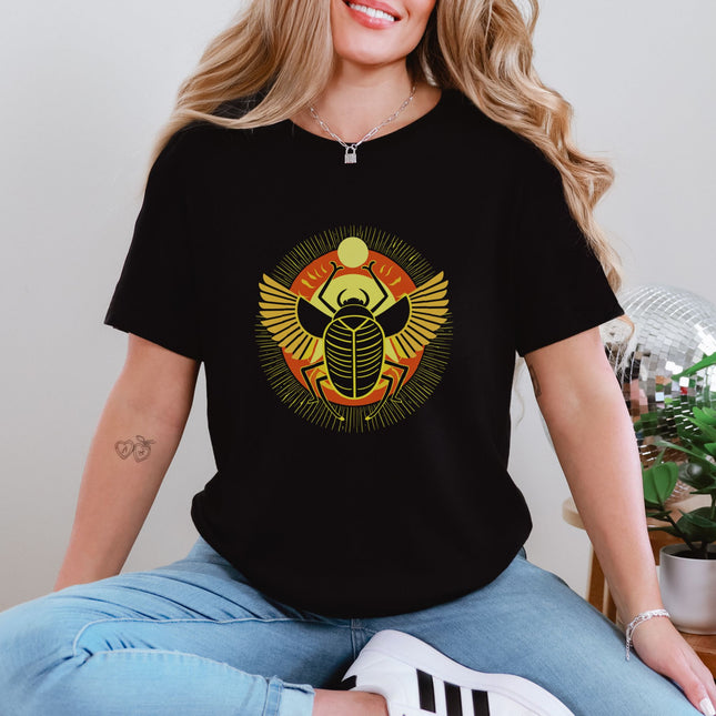 Egyptian Scarab Beetle T-Shirt | Khepri Ancient Egypt God Mythology Tee