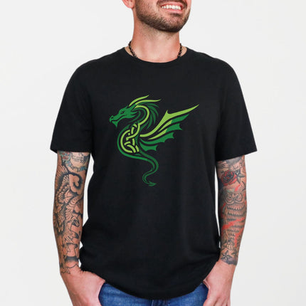 Celtic Dragon T-Shirt | Irish Knot Dragon Graphic Print Unisex Tee Shirt