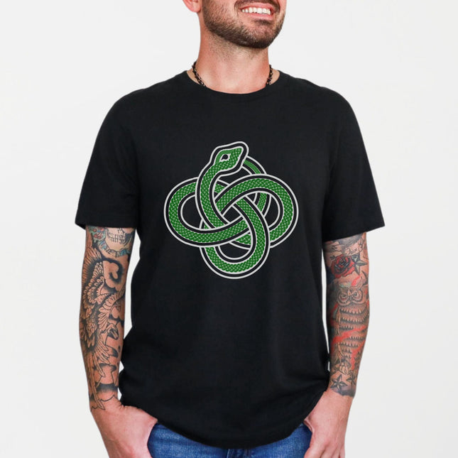 Celtic Serpent Knot T-Shirt | Ouroboros Snake Eating Tail Knotwork Tee Shirt