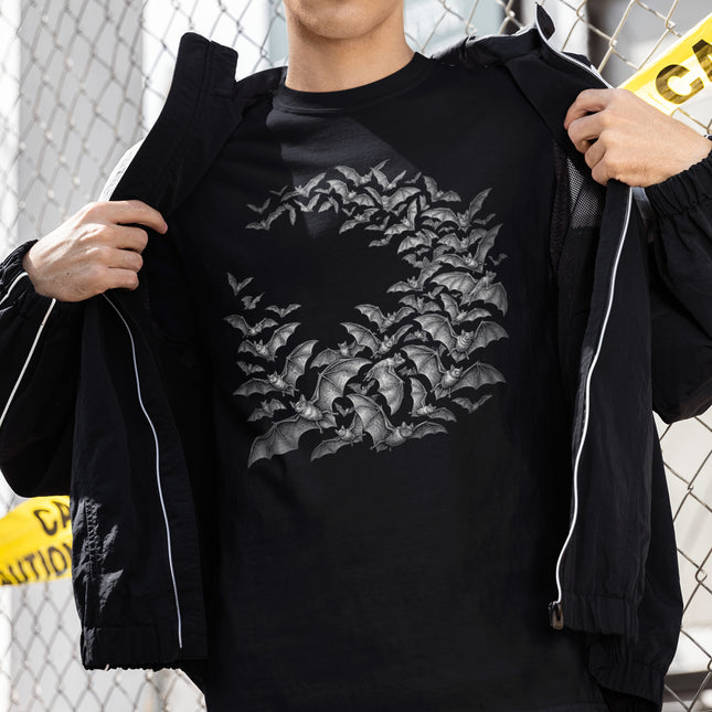 Gothic Bat Swarm T-Shirt | Flying Bats Graphic Tee