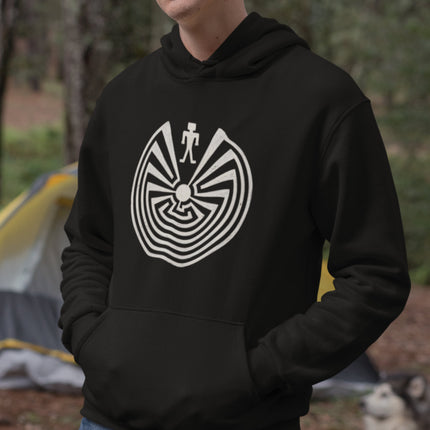 Man in the Maze Hoodie | Native American Tohono O'odham Symbol Pullover Hoodie