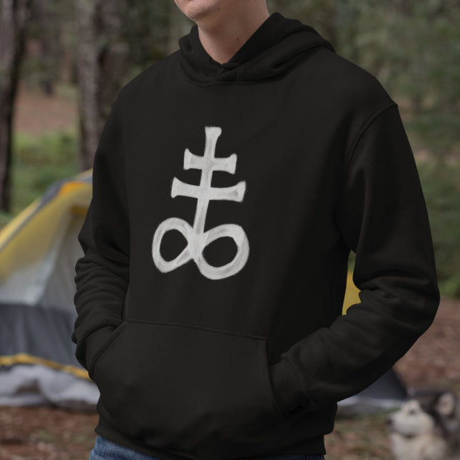 Leviathan Cross Hoodie | Brimstone Symbol Pagan Alchemy Atheist Pullover Hoodie