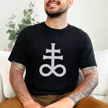 Leviathan Cross Brimstone Symbol T-Shirt | Occult Alchemy Graphic Tee Shirt