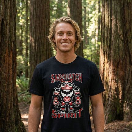 Sasquatch Spirit Bigfoot T-Shirt | Pacific Northwest Indigenous Art Tee | Spirit