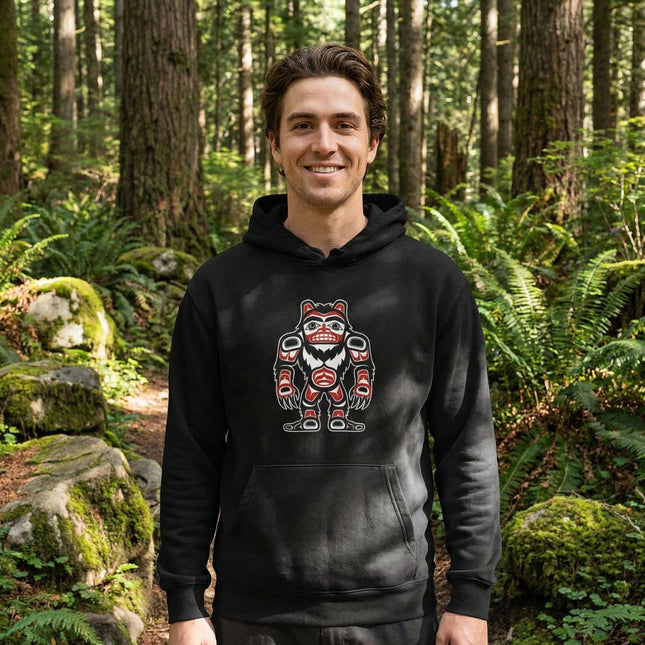 Sasquatch Indigenous Pacific Northwest Art Hoodie | Tribal Formline Pullover