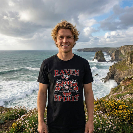 Raven Spirit T-Shirt | Native American Tribal Art Raven Tee | Spirit