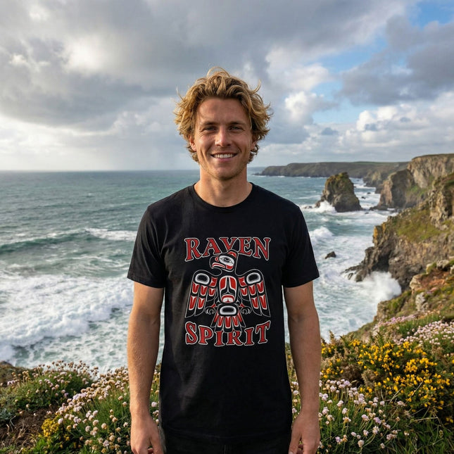 Raven Spirit T-Shirt | Native American Tribal Art Raven Tee | Spirit