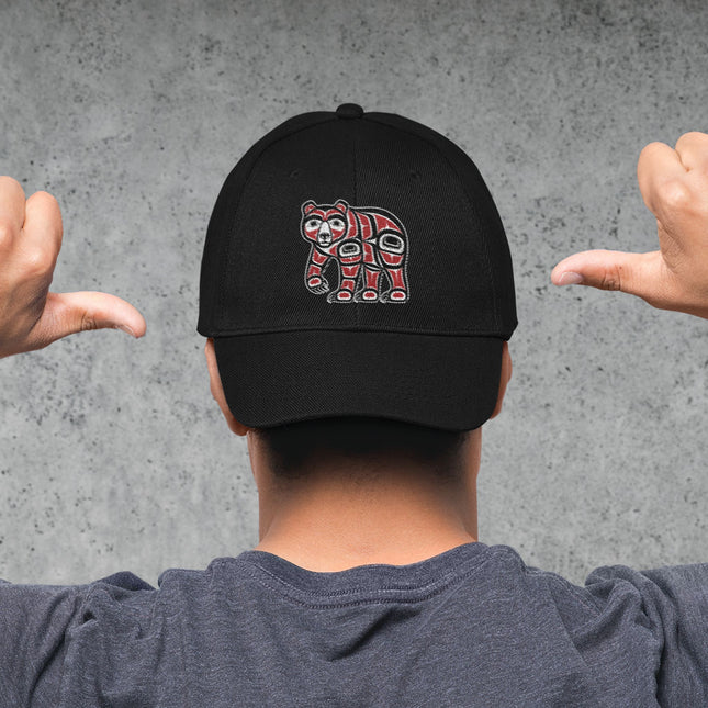 Haida Formline Bear DTF Print Baseball Cap | Pacific Northwest Art Hat