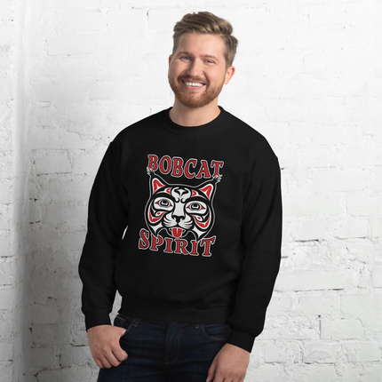 Native American bobcat spirit graphic pullover featuring tribal indigenous animal artwork design.