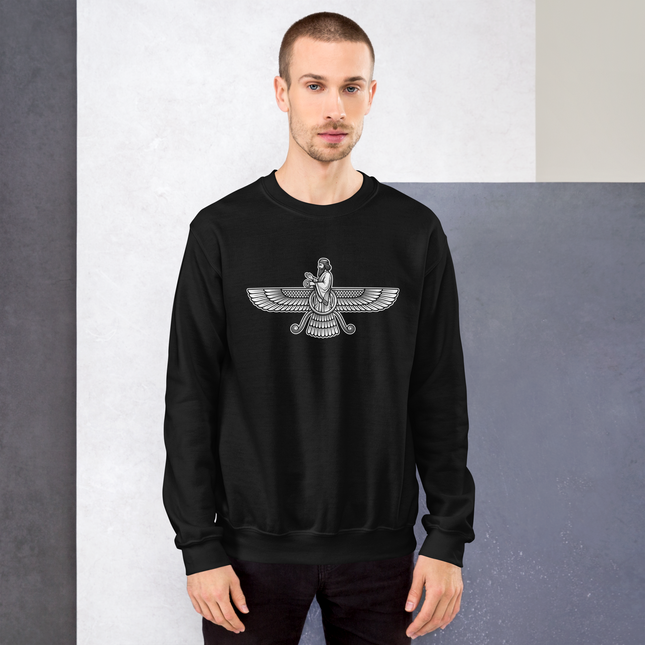 Faravahar Zoroastrian Winged Persian Symbol Sweatshirt, Unisex Graphic Pullover