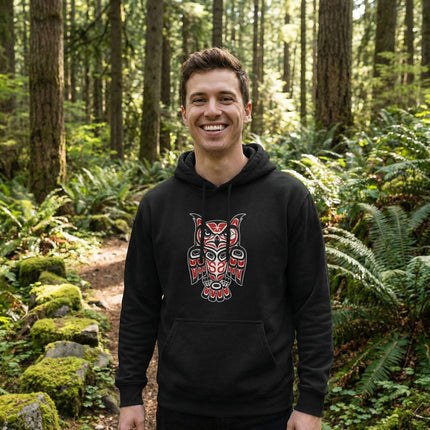 Northwest Coast Owl Hoodie | Indigenous Formline Art Pullover Hoodie