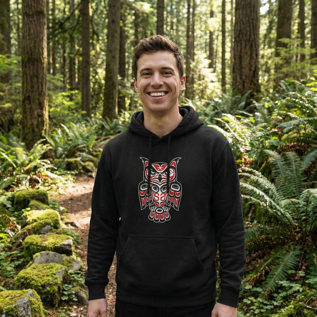 Northwest Coast Owl Hoodie | Indigenous Formline Art Pullover Hoodie