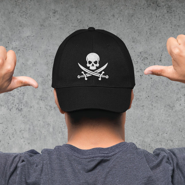 Jolly Roger DTF Print Baseball Cap | Pirate Theme Skull & Crossbones Hat