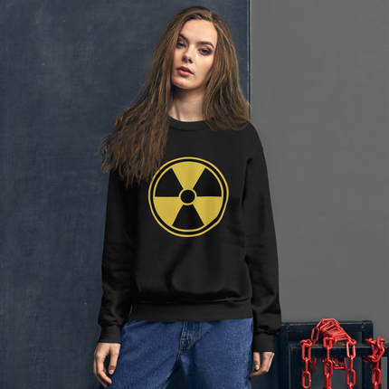 Radiation Hazard Symbol Sweatshirt | Nuclear Warning Graphic Pullover Sweatshirt