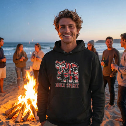 Bear Spirit Native American Hoodie | Indigenous Formline Art Pullover Hoodie