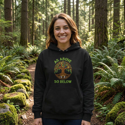 As Above So Below Tree of Life Hoodie | Celtic Knot Spiritual Pullover Hoodie